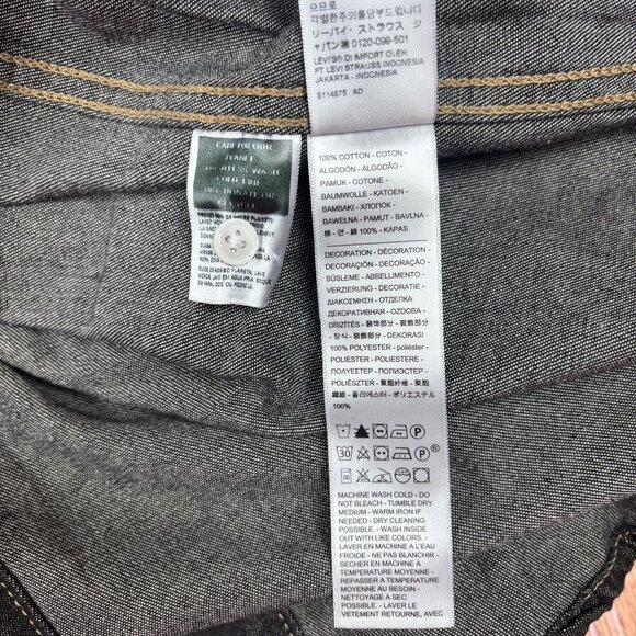 Levis Black Denim Western Shirt Oversized Fit Embroidered Heart Detail Size M - Picture 14 of 15